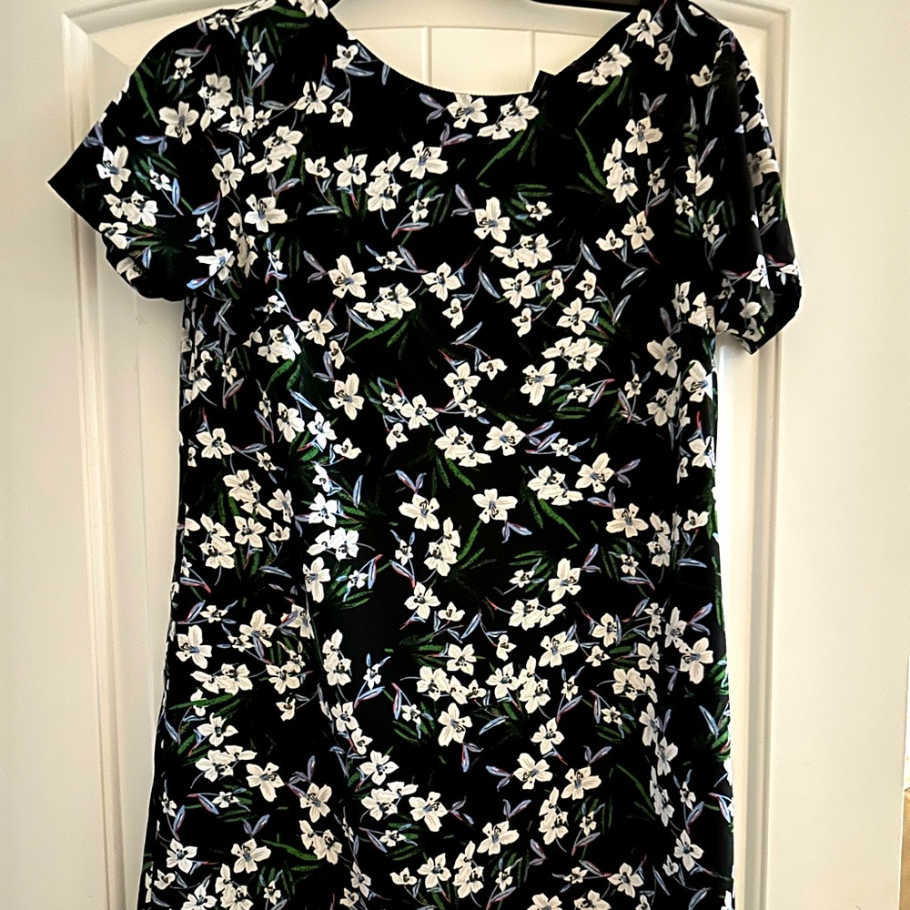Black Dress with white Flowers